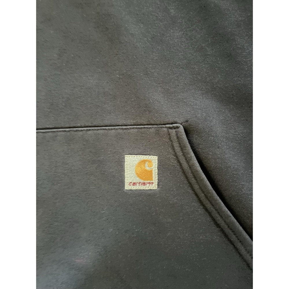 Carhartt Hoodie Mens 2XL Blue Fleece Quarter Zip Pullover Sweatshirt Workwear - Picture 3 of 6